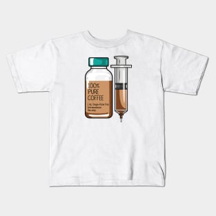 100% Pure Coffee Injection for medical and nursing students, nurses, doctors, and health workers who are coffee lovers Kids T-Shirt